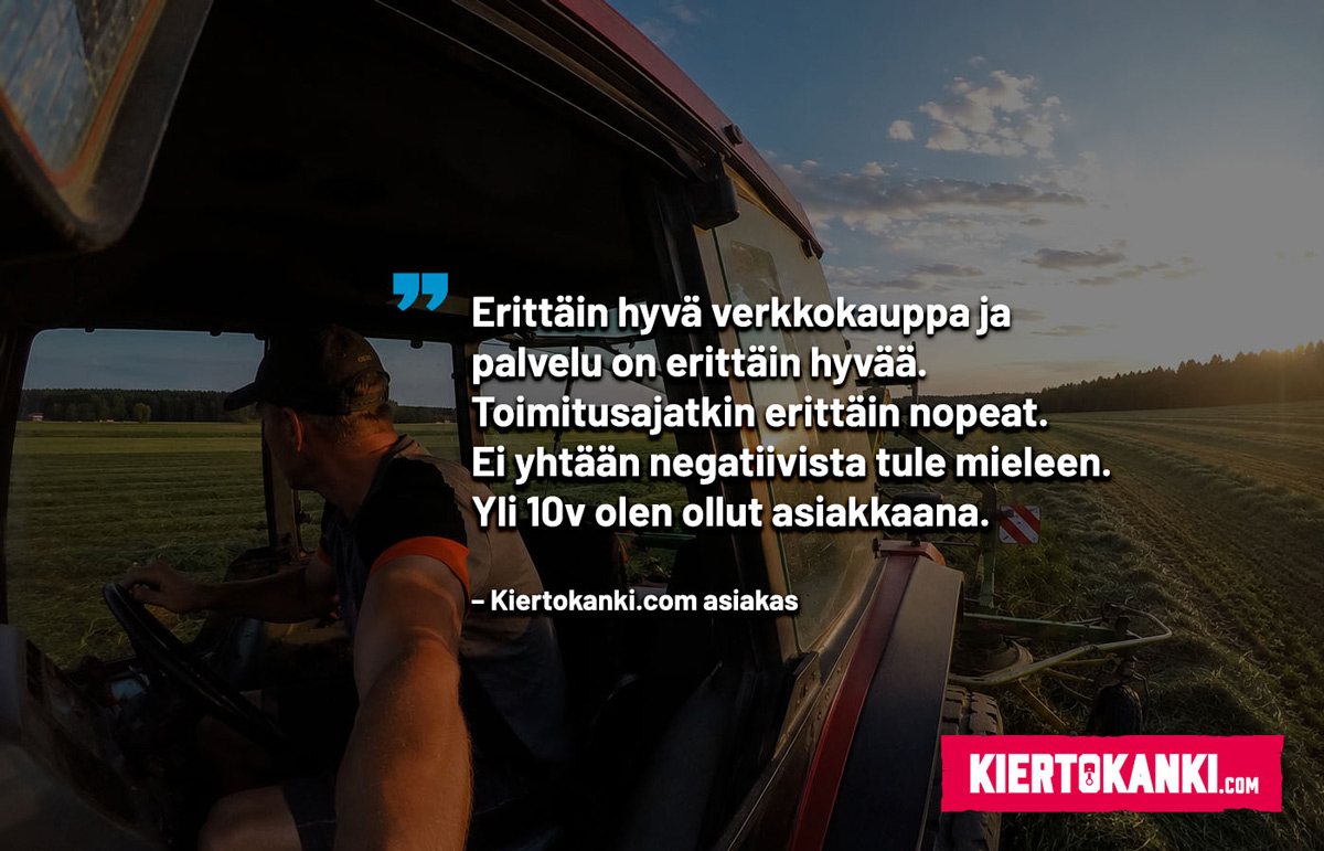 Asiakaspalaute nopeasta varaosatoimituksesta kes&auml;n peltot&ouml;ihin