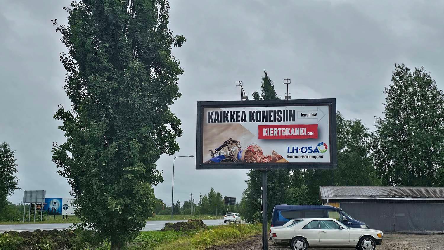 Kiertokanki.comin kyltti Kempeellä LH-Osa Oy:n pihassa