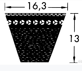 Kiilahihnat 16,3 mm / XPB-profiili, hammastettu