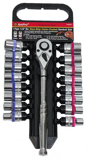 Ty&ouml;kalusarja v&auml;rikoodilla 1/2&quot;, 17-os.