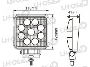 TYÖVALO LED,NELIÖ 9*3W 10/30V