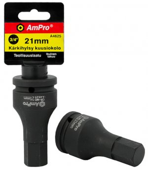 Kuusiovoimahylsy 3/4", 22 mm