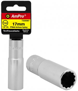 Hylsy, pitk&auml;, kirkas, 1/2&quot;, 23 mm