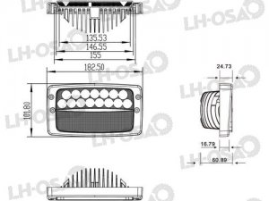 TYÖVALO LED SUORAKAIDE MF kiinnitys 60W
