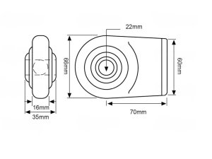 VETOVARREN PÄÄ, HITSATTAVA, 22 mm, CAT1