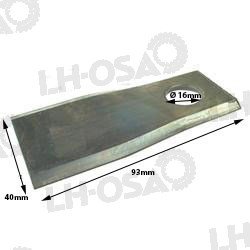 TERÄLAPPU, VASEN, 93 x 40 x 3 mm, REIKÄ 16 mm