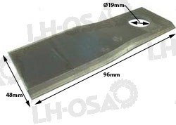 TERÄLAPPU, OIKEA, 122 x 45 x 4 mm, REIKÄ 18,25 mm