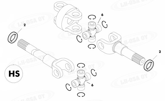 MF - 1000-sarja - etuakselinosa 4wd - vetoakseli