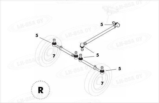 MF - 1000-sarja - etuakselinosat - raidetangot