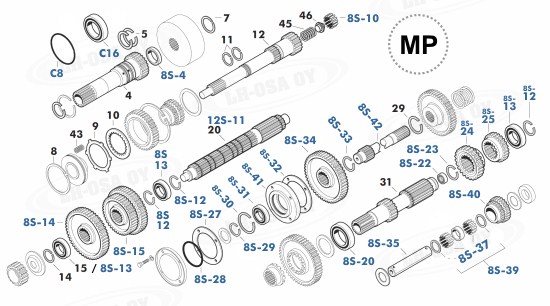 MF - 200-sarja - vaihteistonosat - Multipower