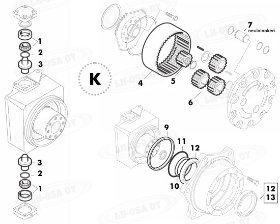 MF - 3000-sarja - Etuakselinosat 4WD - olkatapit
