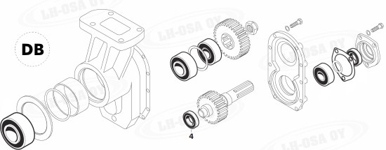 MF - 300-sarja - etuakselinosat 4wd - pudotuslaatikko