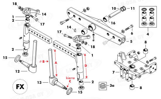 MF - 300-sarja - etuakselinosat 2wd - etuakseli