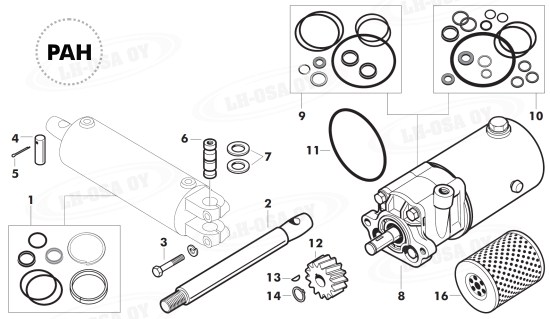 MF - 500-sarja - ohjausvaihteenosat - ohjaustehostin