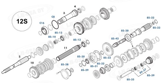 MF - 500-sarja - Vaihteistonosat - 12-vaihteisto