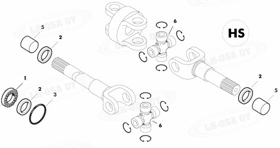 MF - 600-sarja - etuakselinosa 4wd - vetoakseli