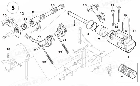 MF - 600-sarja - Hydrauliikka ja nostolaite - nostolaitteen sylinteri