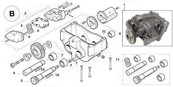 MF - 600-sarja - Moottorinosat - Tasapainopyörästö