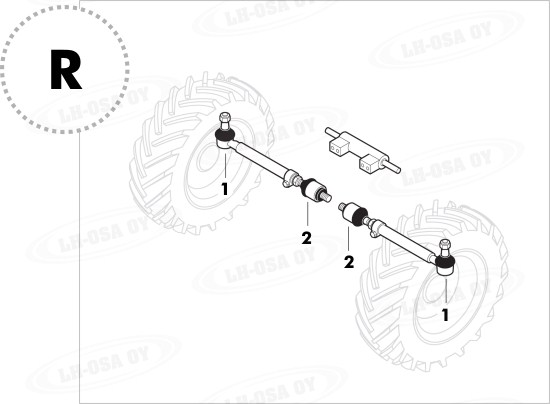 MF - 6100-sarja - etuakselinosat 4wd - raidetangot